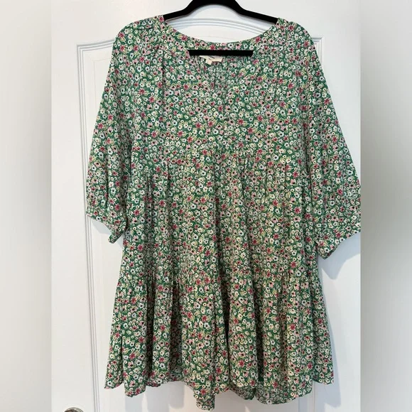 entro green floral dress Entro Clara Floral Dress